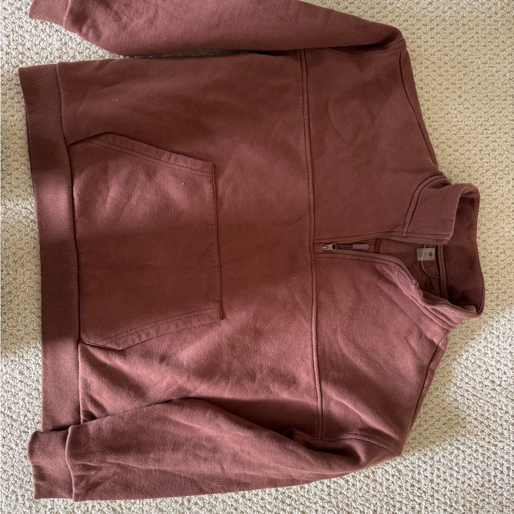 Brown Quarter-Zip Pullover